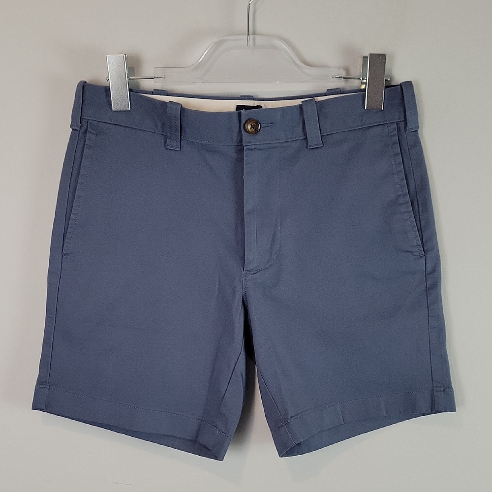 J. Crew 7" Flex Chino Blue Shorts Mens size 29